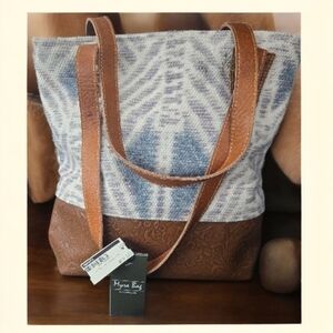 Myra Bag-Brown, Cream & Blue-NWT